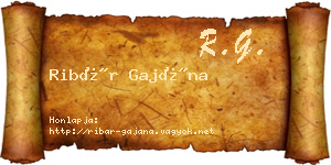 Ribár Gajána névjegykártya